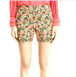 NWT White House Black Market Floral Print Coastal Stretch Cotton Shorts | Size 2